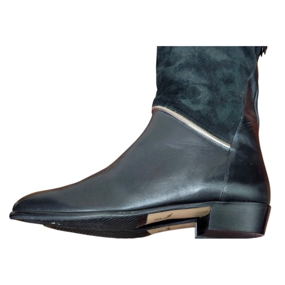 La Vallee Vintage Boots Size 11 Black Leather Pull On New Condition - Picture 6 of 15